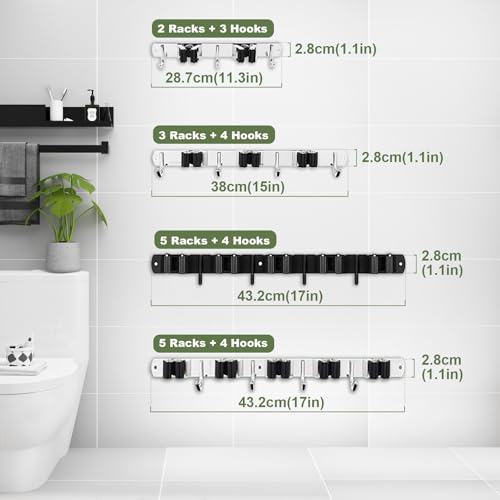AceMining Broom and Mop Holder Wall Mounted Tools