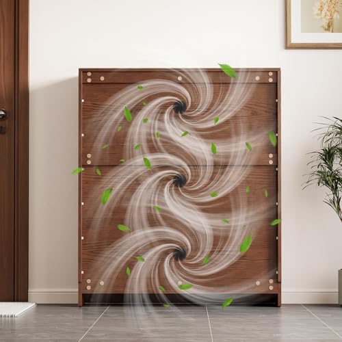 Wood Shoe Storage Cabinet with Flip Drawers