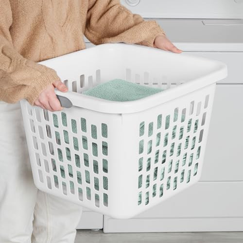 Sterilite Square Laundry Basket, Plastic Clothes Hamper, 18 Pack