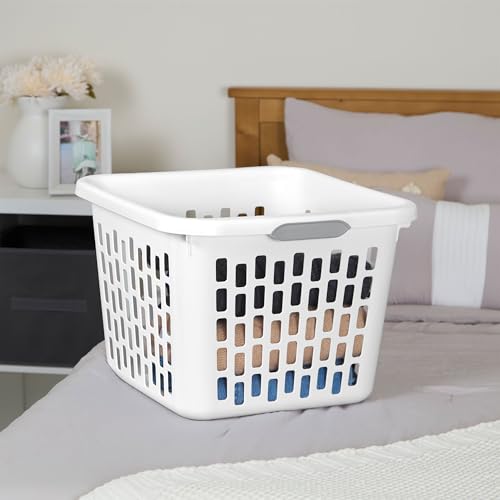 Sterilite Square Laundry Basket, Plastic Clothes Hamper, 18 Pack