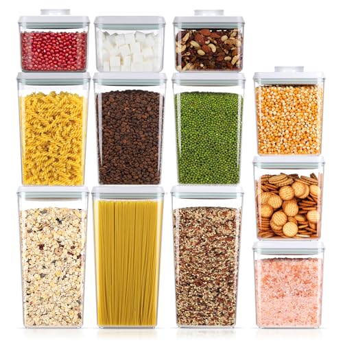 Melovom 12 Pcs Pop Food Storage Containers Airtight Food Storage Containers Set with Lids Kitchen Pantry Organization and Storage, 3.4Qt, 2.8Qt, 2.1Qt, 1.2Qt
