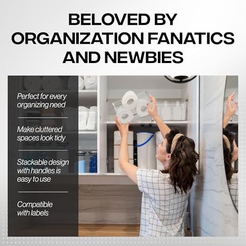 ClearSpace Plastic Storage Bins – Perfect Kitchen Organization or Pantry Storage – Fridge Organizer, Pantry Organization and Storage Bins, Cabinet Organizers