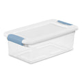 Sterilite Latching Storage Box, Stackable Bin with Latch Lid, Plastic Container to Organize Shoes on Closet Shelf, Clear with White Lid