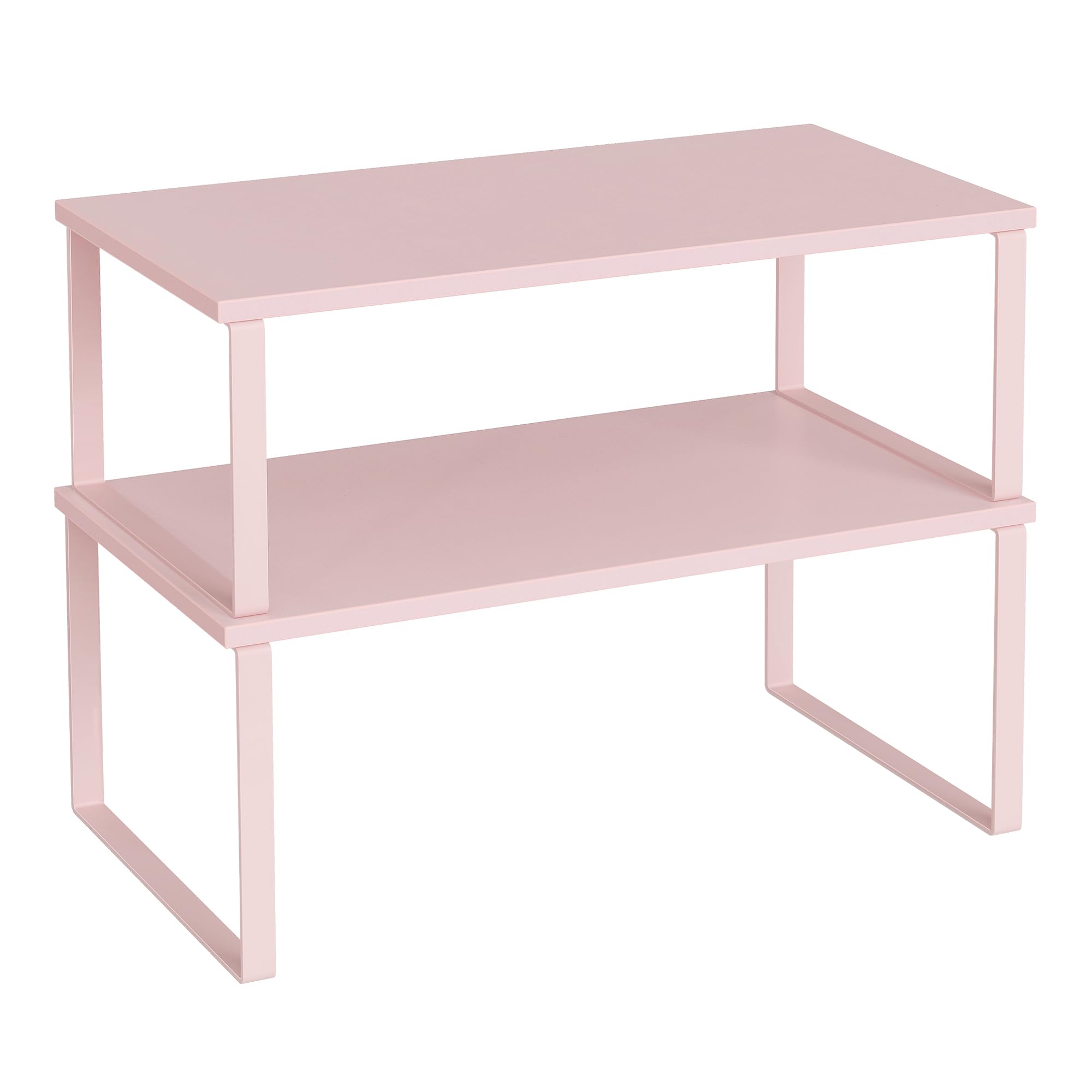 SONGMICS Cabinet Organizer Shelf, Set of 2 Kitchen Counter Shelves, Kitchen Storage, Spice Rack, Stackable, Expandable, Metal and Engineered Wood