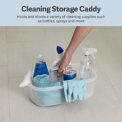 Casabella Cleaning Storage Caddy with Handle Plastic Multipurpose Organizer, Rectangle