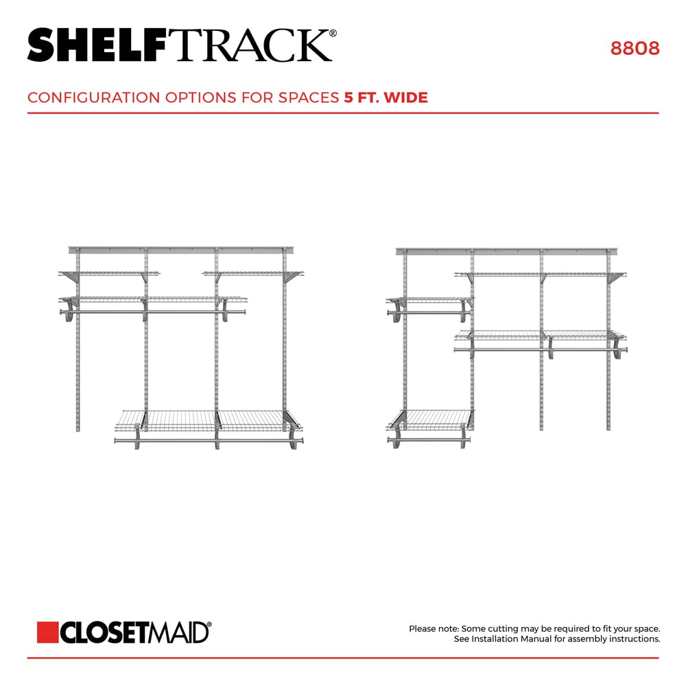 ClosetMaid ShelfTrack Adjustable Closet Organizer Kit