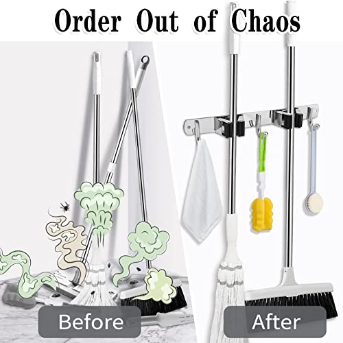 AceMining Broom and Mop Holder Wall Mounted Tools