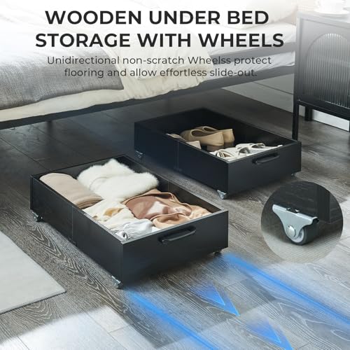 TIOPGHAD 2-Pack Under Bed Storage Drawers Organizer with Wheels