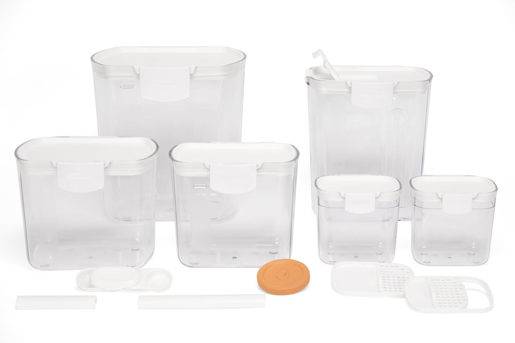 Progressive ProKeeper Baker's Airtight Kitchen Storage Canister Container Set for Flour, Sugar & More, Keeps Ingredients Fresh, with Accessories