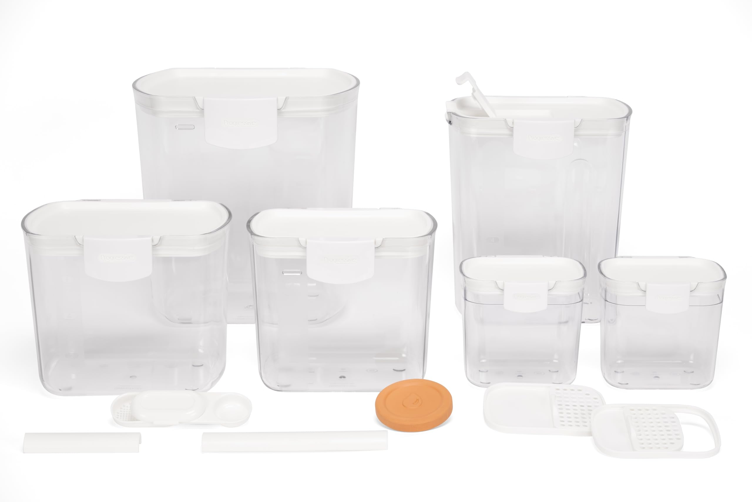 Progressive ProKeeper Baker's Airtight Kitchen Storage Canister Container Set for Flour, Sugar & More, Keeps Ingredients Fresh, with Accessories
