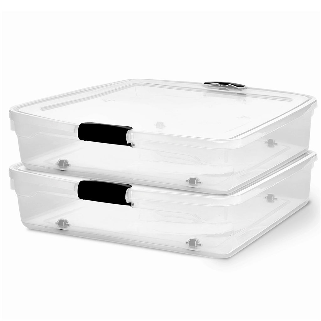 HOMZ Clear Latching Underbed Plastic Storage