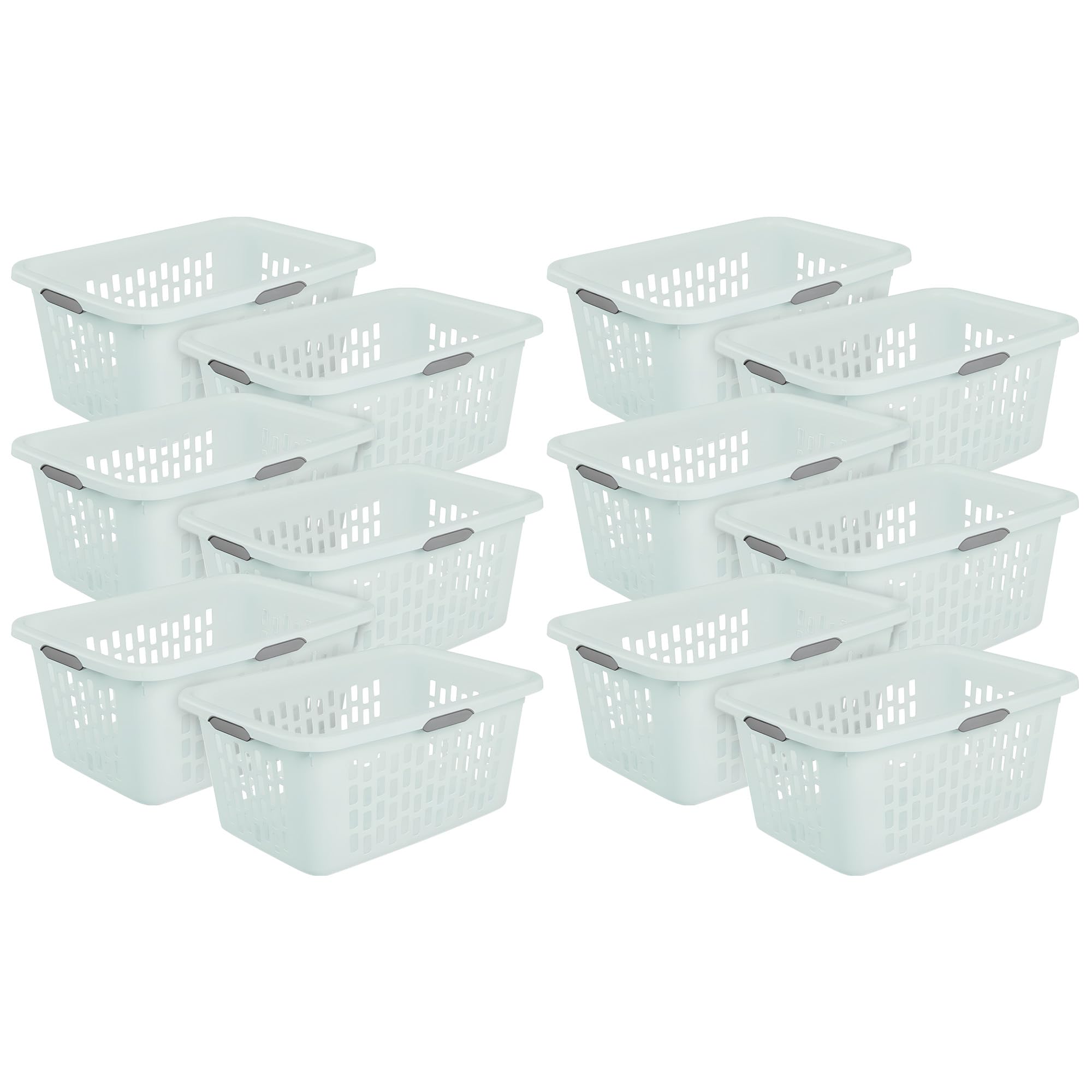Sterilite Laundry Basket, Plastic Clothes Hamper, Large Square Bin with Comfort Grip Handles and Reinforced Rim