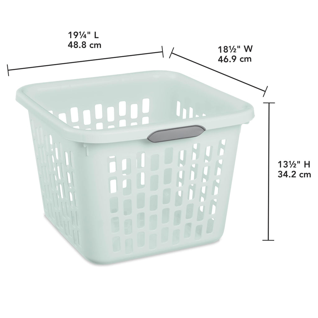 Sterilite Laundry Basket, Plastic Clothes Hamper, Large Square Bin with Comfort Grip Handles and Reinforced Rim