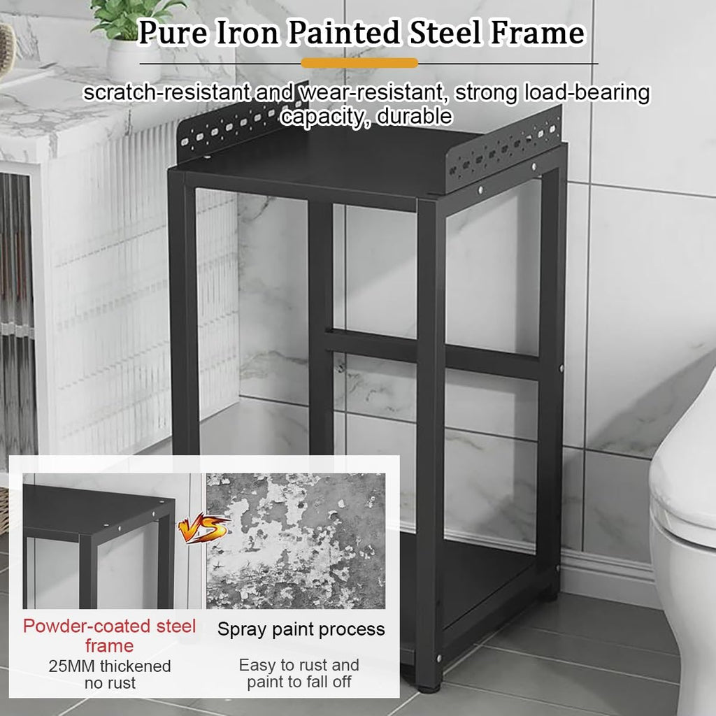 Heavy Duty Washer Dryer Stacking Rack Stand - 2-Tier Space-Saving Storage Shelves for Laundry, Over Washer & Dryer Utility Rack, Holds 220lbs, Durable Organization Solution