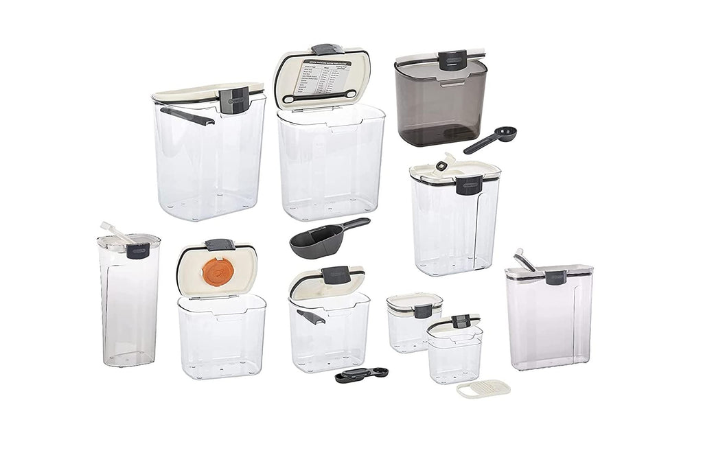 Progressive ProKeeper Baker's Airtight Kitchen Storage Canister Container Set for Flour, Sugar & More, Keeps Ingredients Fresh, with Accessories