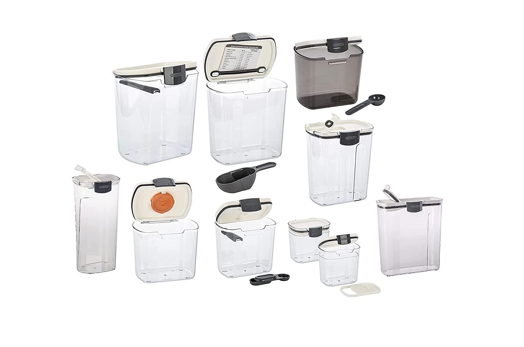 Progressive ProKeeper Baker's Airtight Kitchen Storage Canister Container Set for Flour, Sugar & More, Keeps Ingredients Fresh, with Accessories