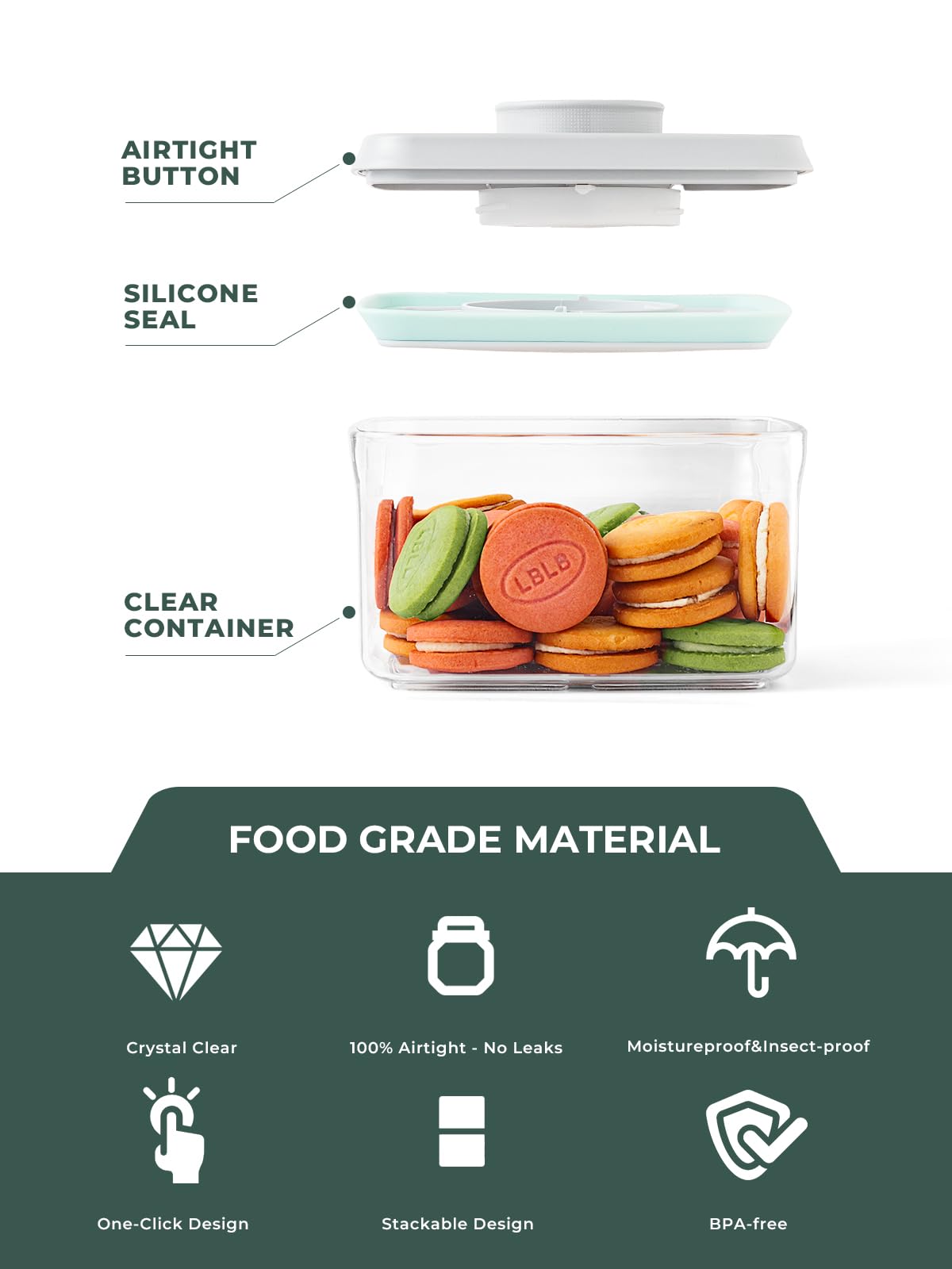 Tourdeus Food Storage Containers with Lid, Airtight Pantry Canisters