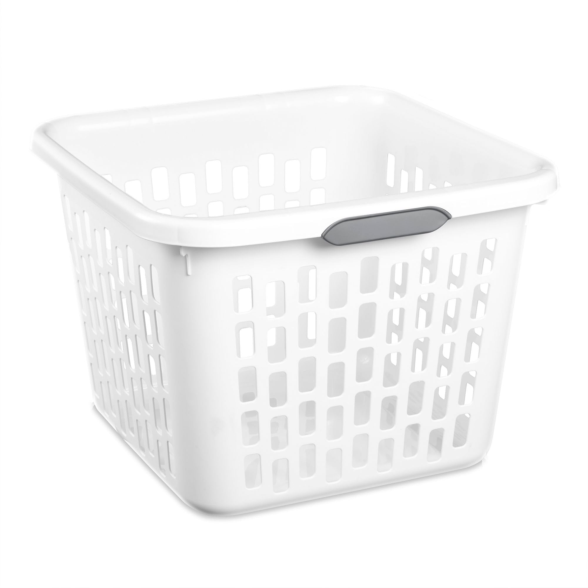 Sterilite Laundry Basket, Plastic Clothes Hamper, Large Square Bin with Comfort Grip Handles and Reinforced Rim
