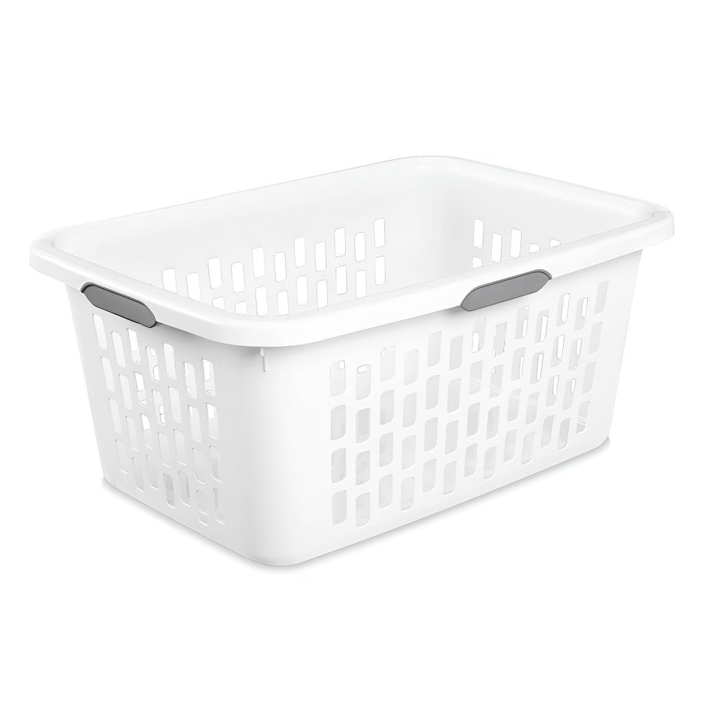 Sterilite Laundry Basket, Plastic Clothes Hamper, Large Square Bin with Comfort Grip Handles and Reinforced Rim