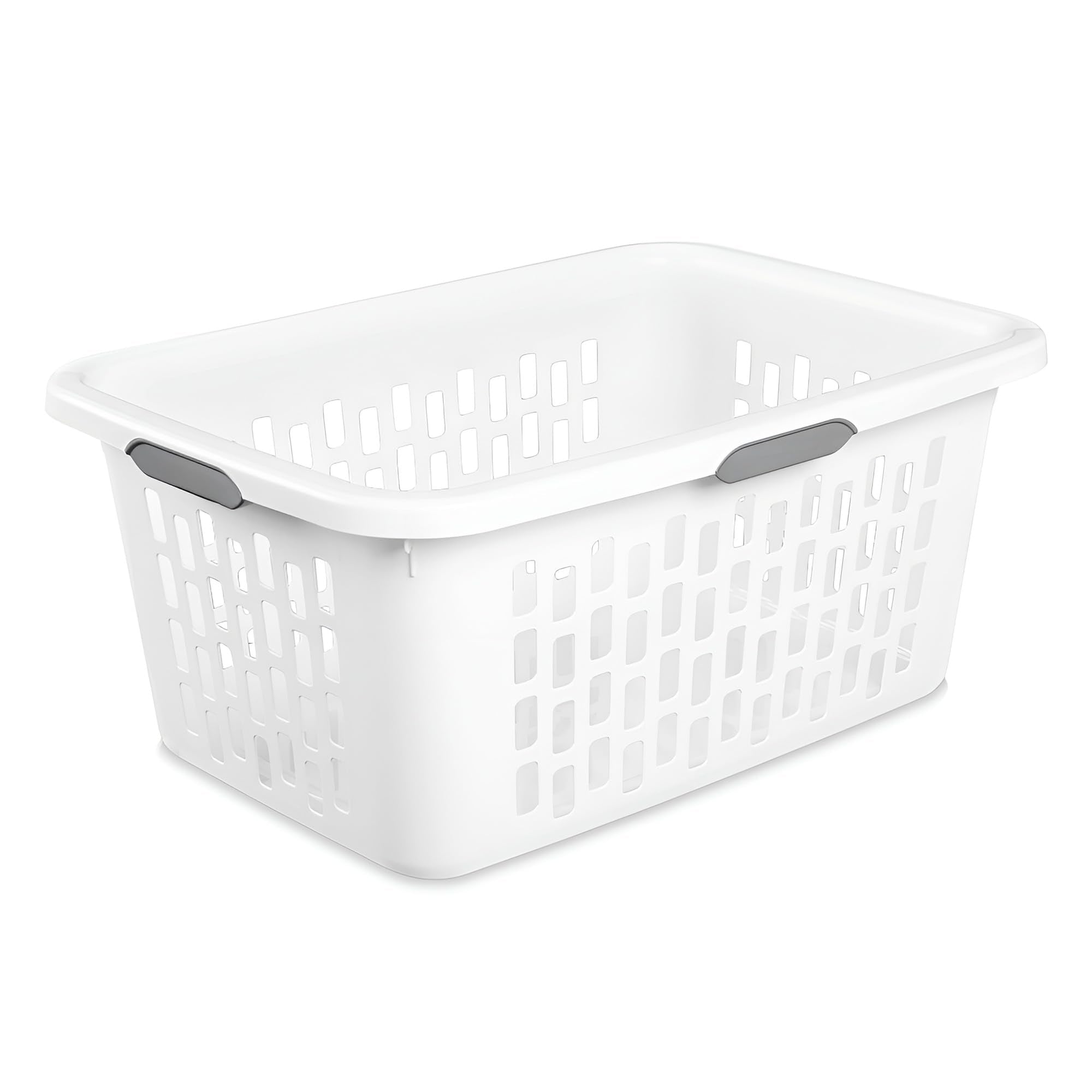 Sterilite Laundry Basket, Plastic Clothes Hamper, Large Square Bin with Comfort Grip Handles and Reinforced Rim