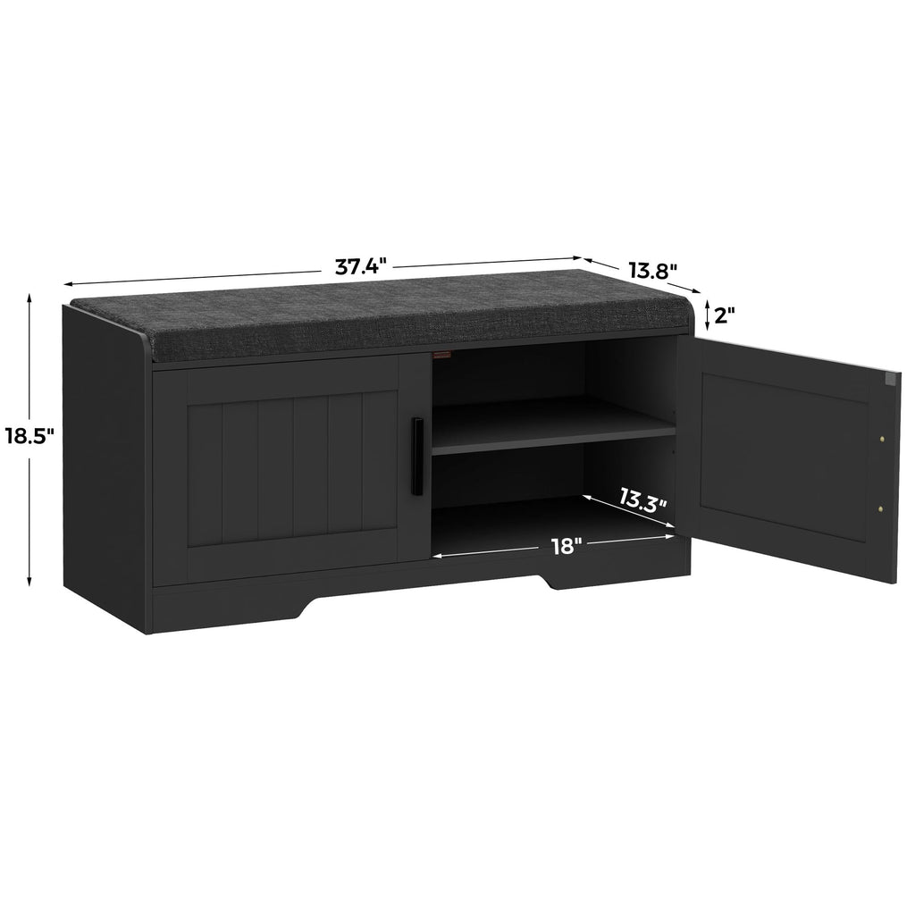 2 Tier Shoe Storage Bench with Cushion Seat