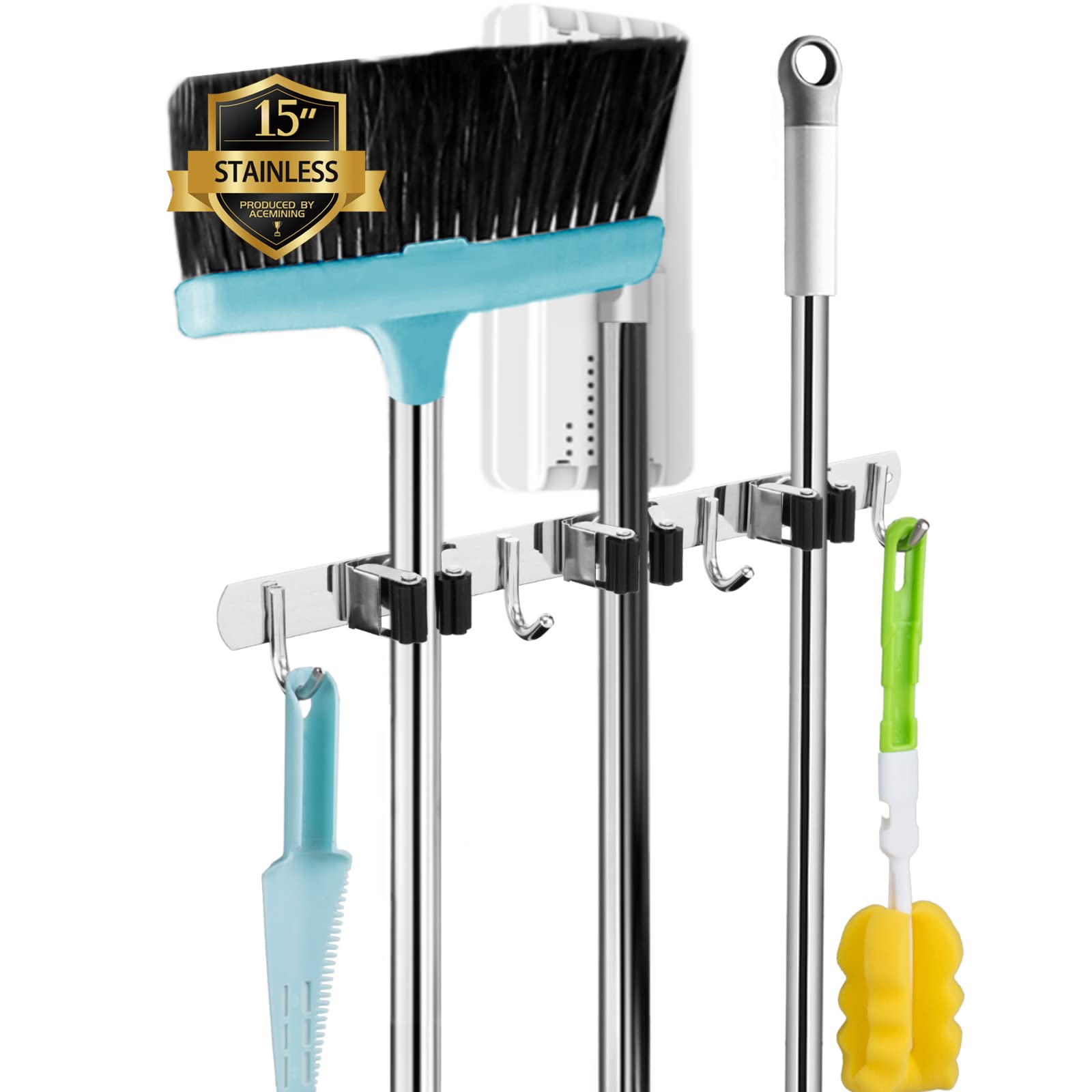AceMining Broom and Mop Holder Wall Mounted Tools