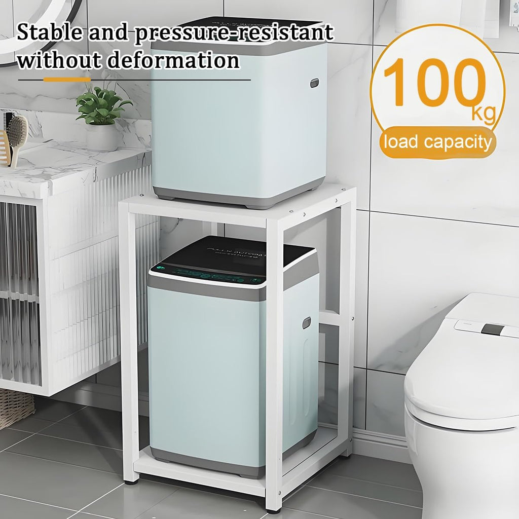 Heavy Duty Washer Dryer Stacking Rack Stand - 2-Tier Space-Saving Storage Shelves for Laundry, Over Washer & Dryer Utility Rack, Holds 220lbs, Durable Organization Solution