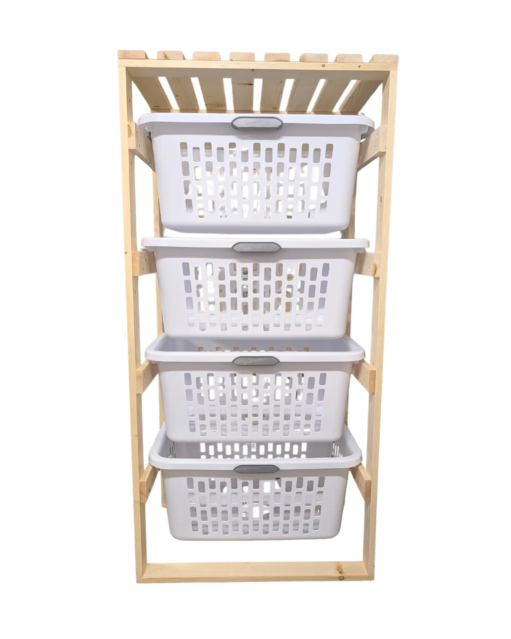 Laundry Basket Holder Storage Shelf