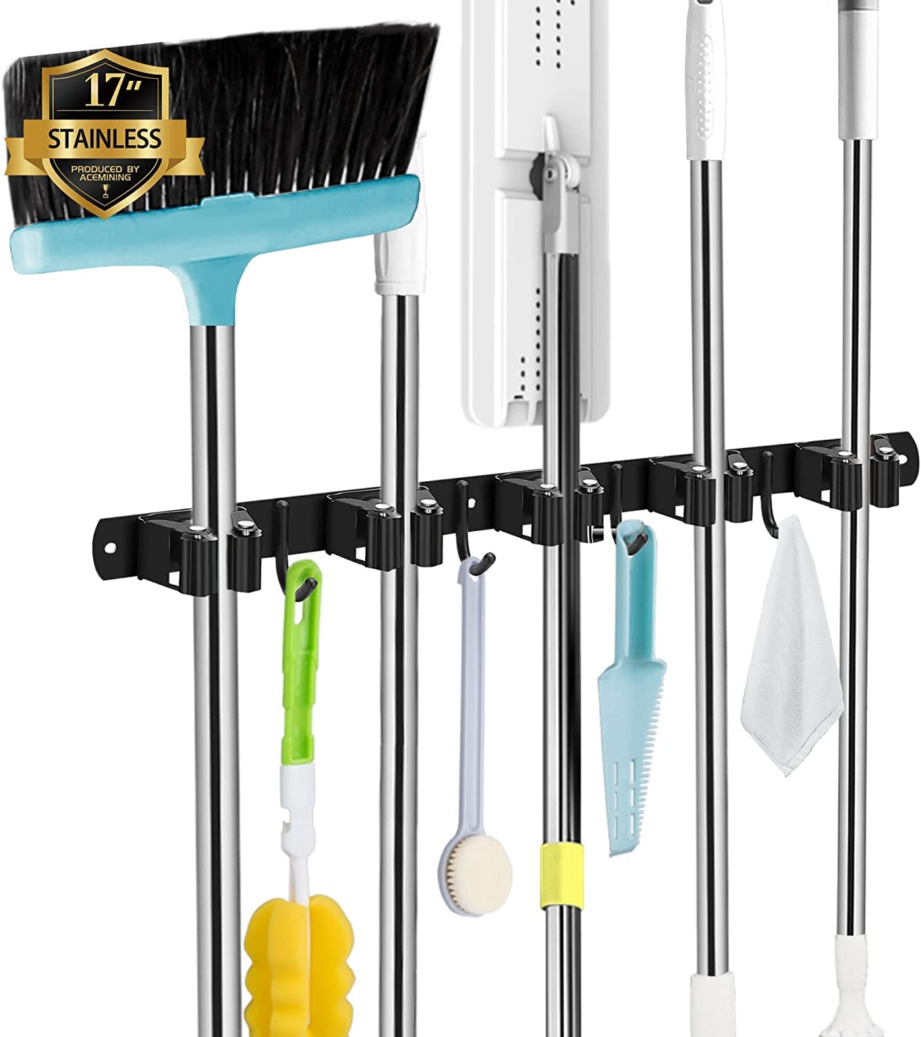 AceMining Broom and Mop Holder Wall Mounted Tools