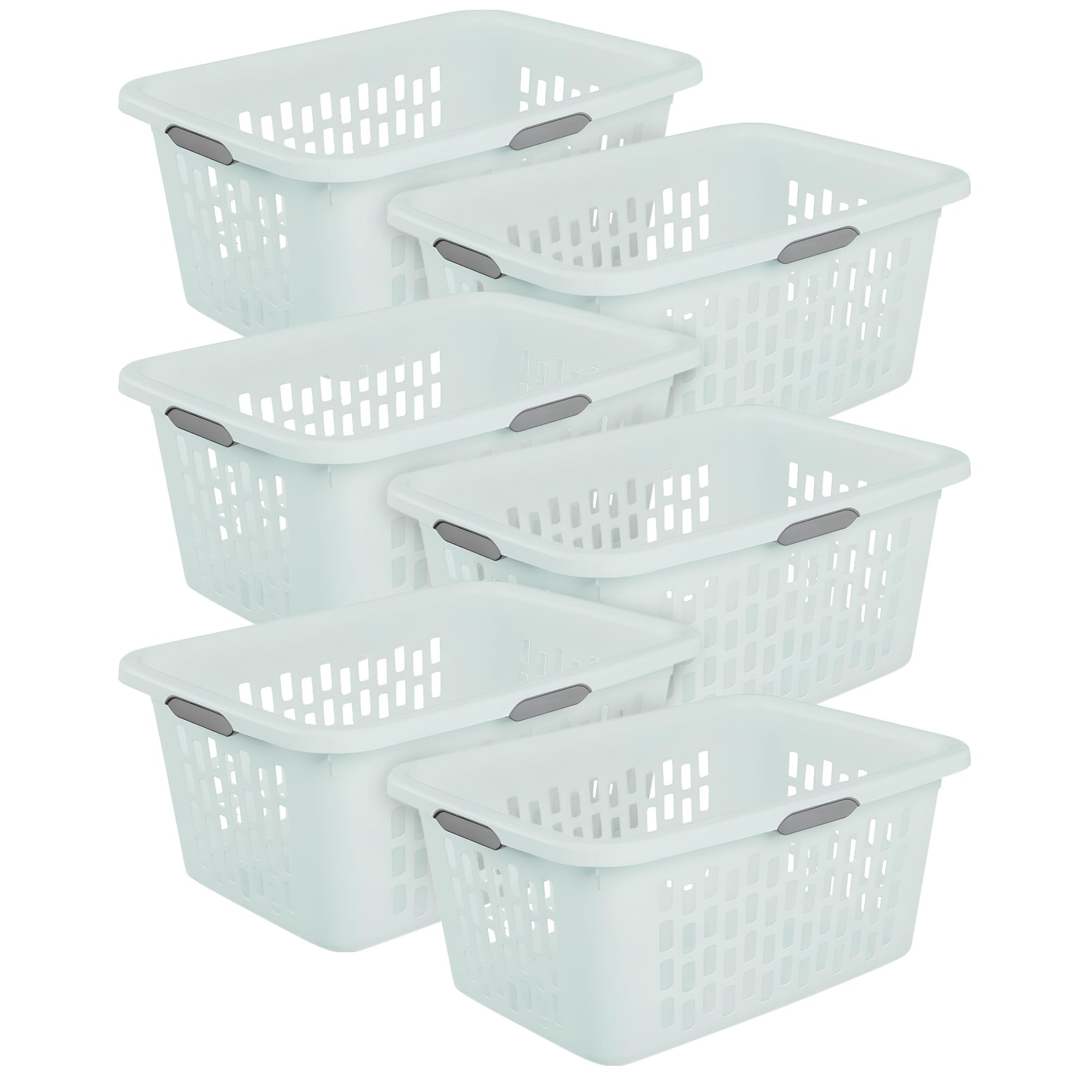 Sterilite Laundry Basket, Plastic Clothes Hamper, Large Square Bin with Comfort Grip Handles and Reinforced Rim