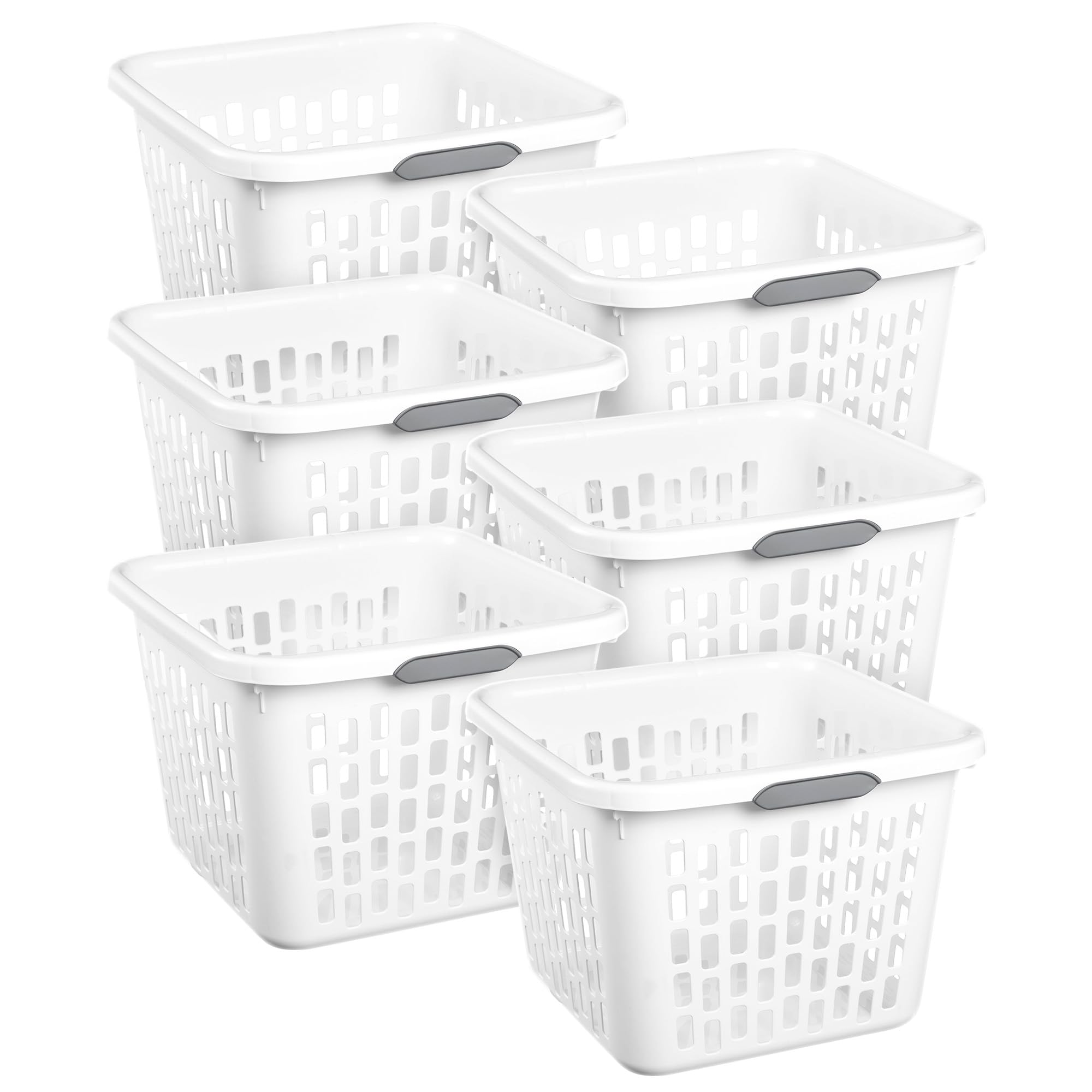 Sterilite Laundry Basket, Plastic Clothes Hamper, Large Square Bin with Comfort Grip Handles and Reinforced Rim