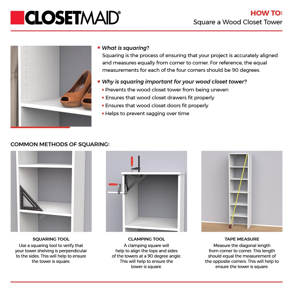 ClosetMaid SuiteSymphony Wood Closet Organizer Starter Kit with Tower