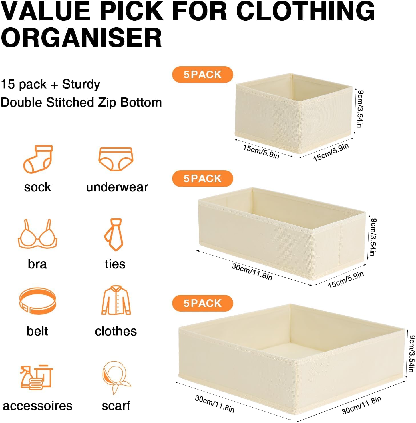 DIMJ Drawer Organizer Clothes
