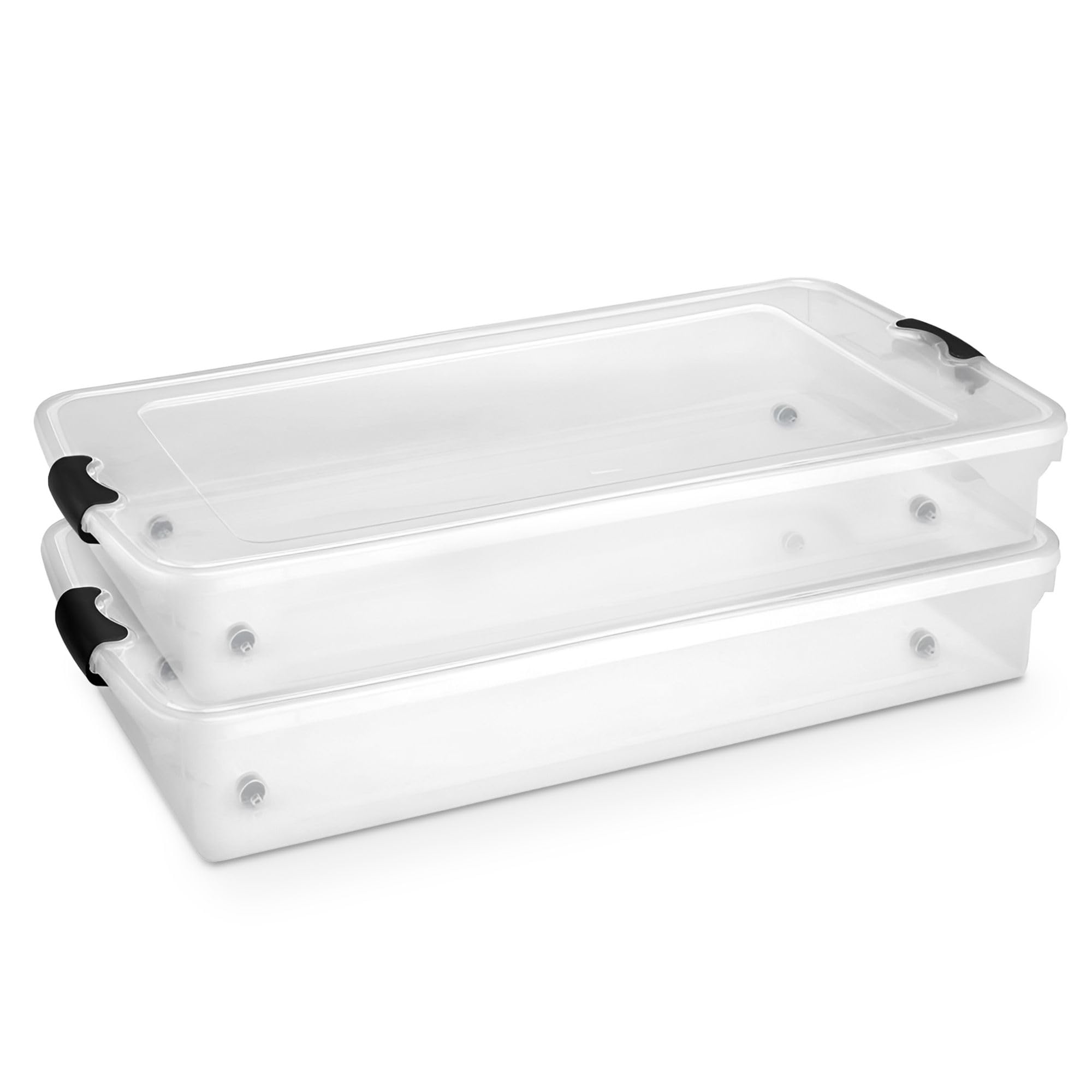 HOMZ Clear Latching Underbed Plastic Storage