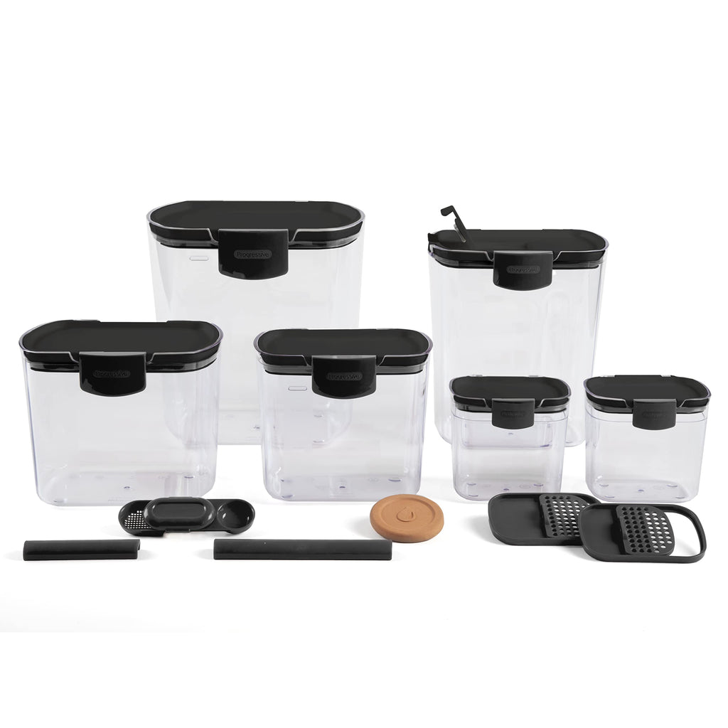 Progressive ProKeeper Baker's Airtight Kitchen Storage Canister Container Set for Flour, Sugar & More, Keeps Ingredients Fresh, with Accessories