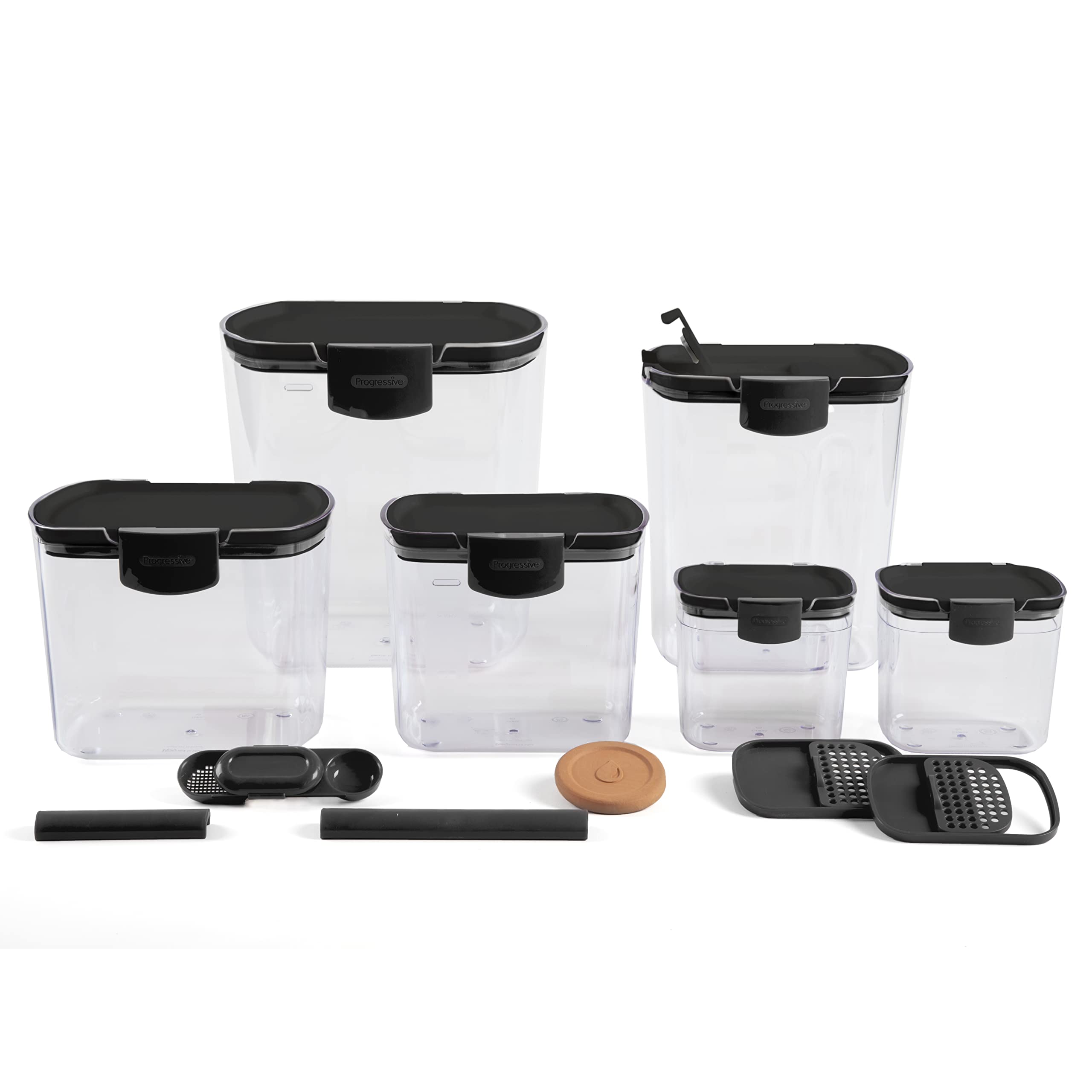 Progressive ProKeeper Baker's Airtight Kitchen Storage Canister Container Set for Flour, Sugar & More, Keeps Ingredients Fresh, with Accessories