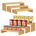2 Sets Bamboo Can Organizer for Pantry, 3-Tier 6-Piece Adjustable Cabinet Can Display Rack, Soda Can Organizer Holds Up to 31 Cans, Canned Goods Storage Holder for Pantry, Cabinet, Countertop