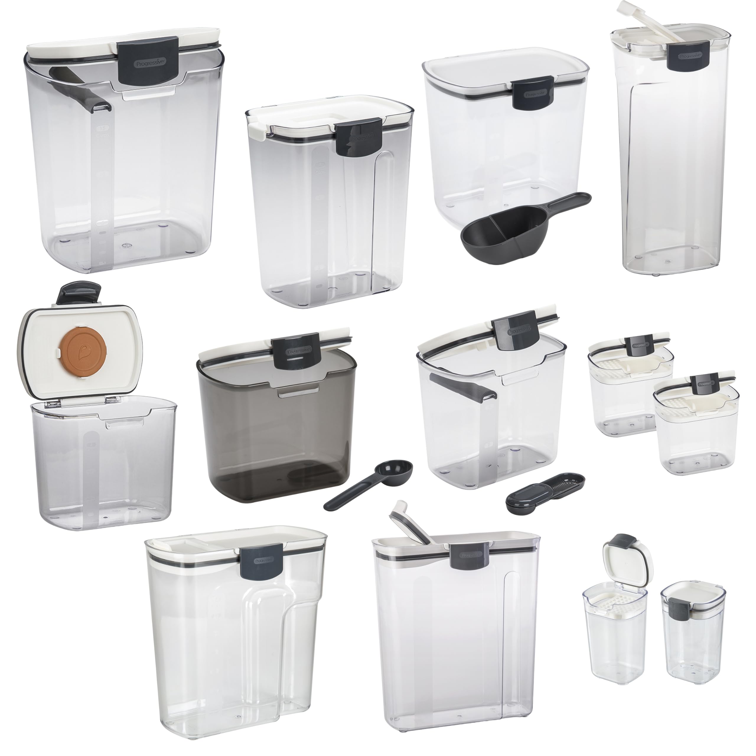 Progressive ProKeeper Baker's Airtight Kitchen Storage Canister Container Set for Flour, Sugar & More, Keeps Ingredients Fresh, with Accessories