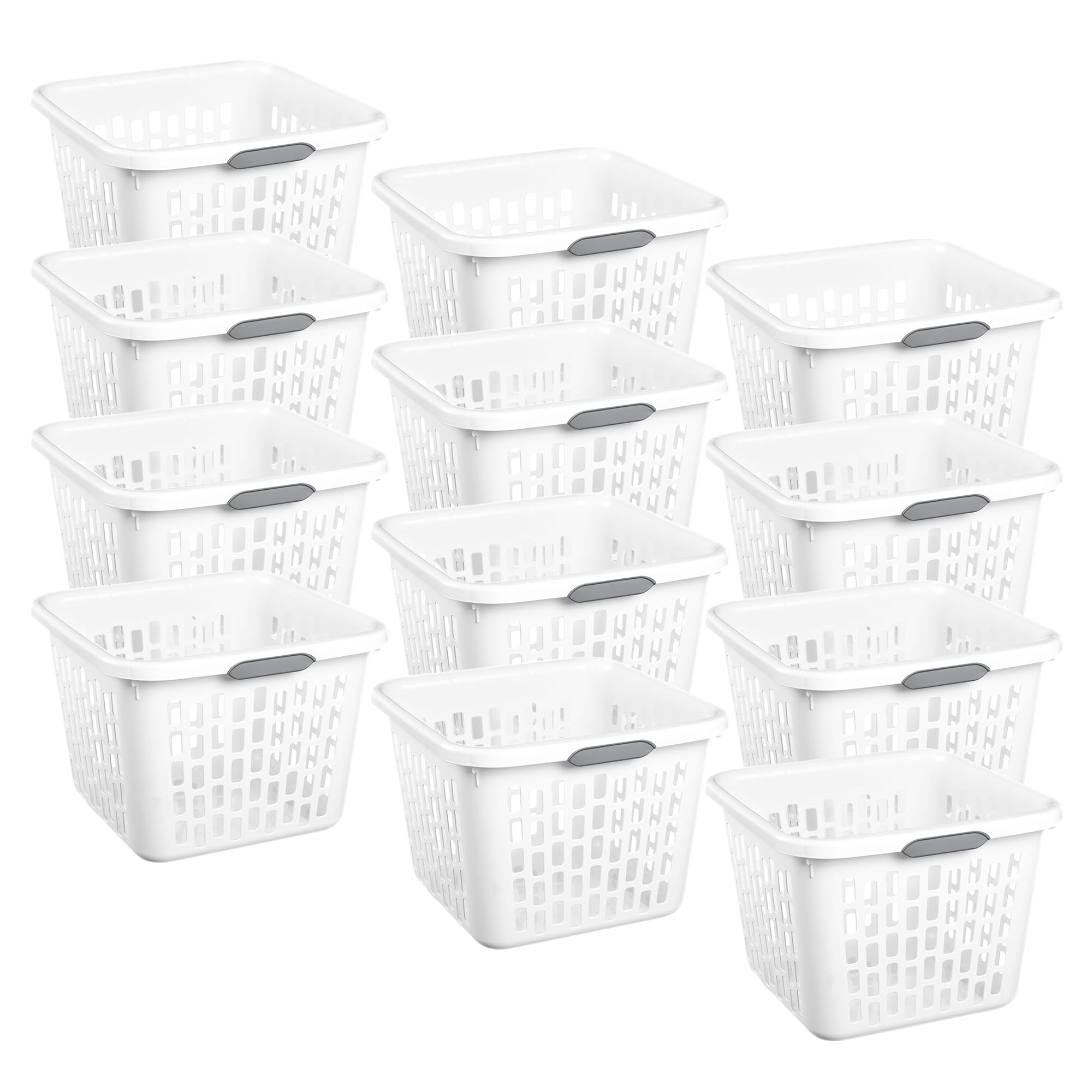 Sterilite Laundry Basket, Plastic Clothes Hamper, Large Square Bin with Comfort Grip Handles and Reinforced Rim