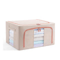 GuliPostan 3 Pack 100L Stackable Clothes Storage Bins with Metal Frame Handles & Zipper, Collapsible Closet Organizer Box with Lid for Bedding Blankets Towel (Beige)