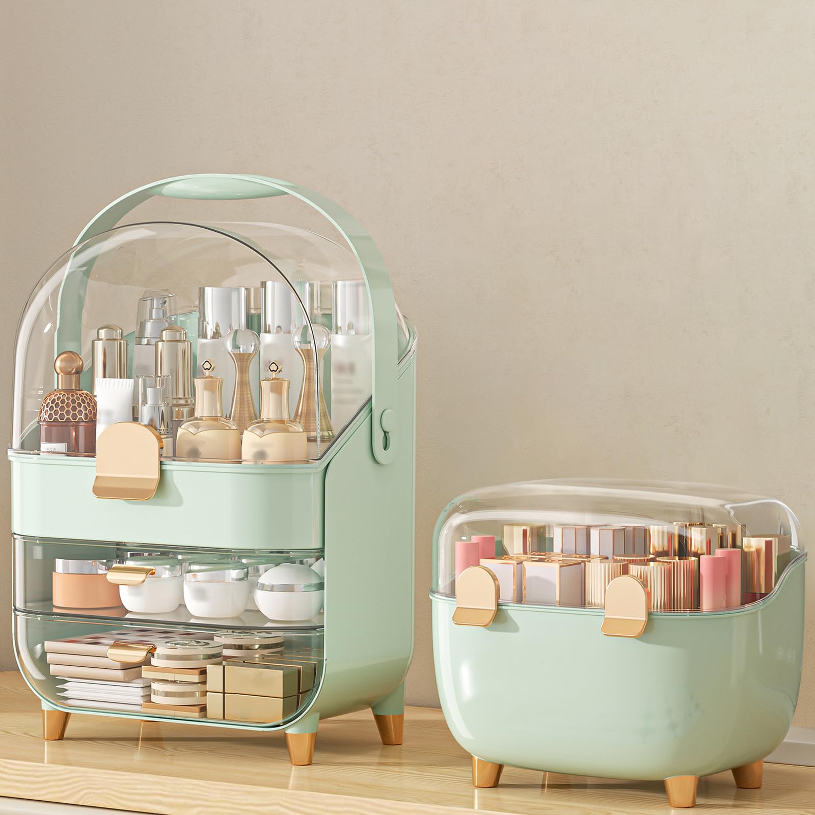 Makeup Organizer Countertop, Skincare Holder Bathroom Counter Organizer, Storage Box Cosmetic Display Cases, Teen Girl Gifts Make up Organizers