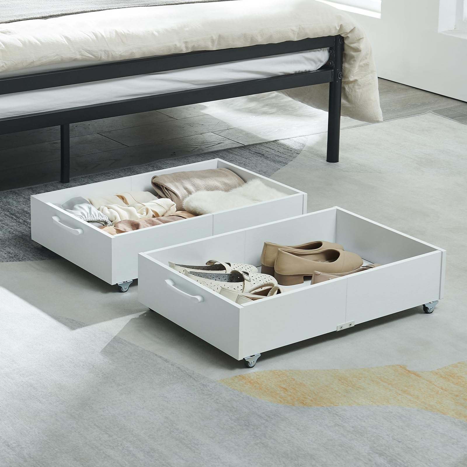 TIOPGHAD 2-Pack Under Bed Storage Drawers Organizer with Wheels