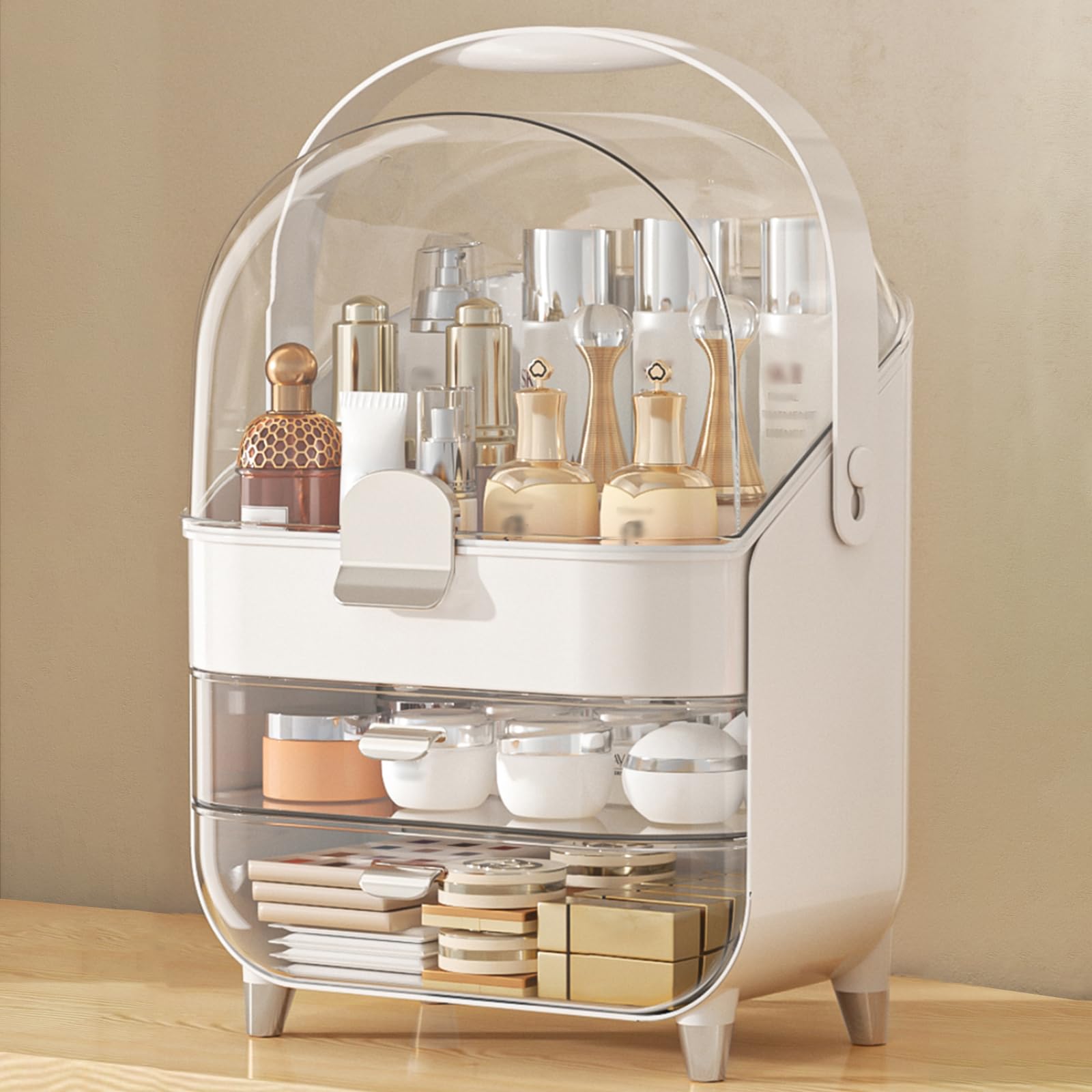Makeup Organizer Countertop, Skincare Holder Bathroom Counter Organizer, Storage Box Cosmetic Display Cases, Teen Girl Gifts Make up Organizers
