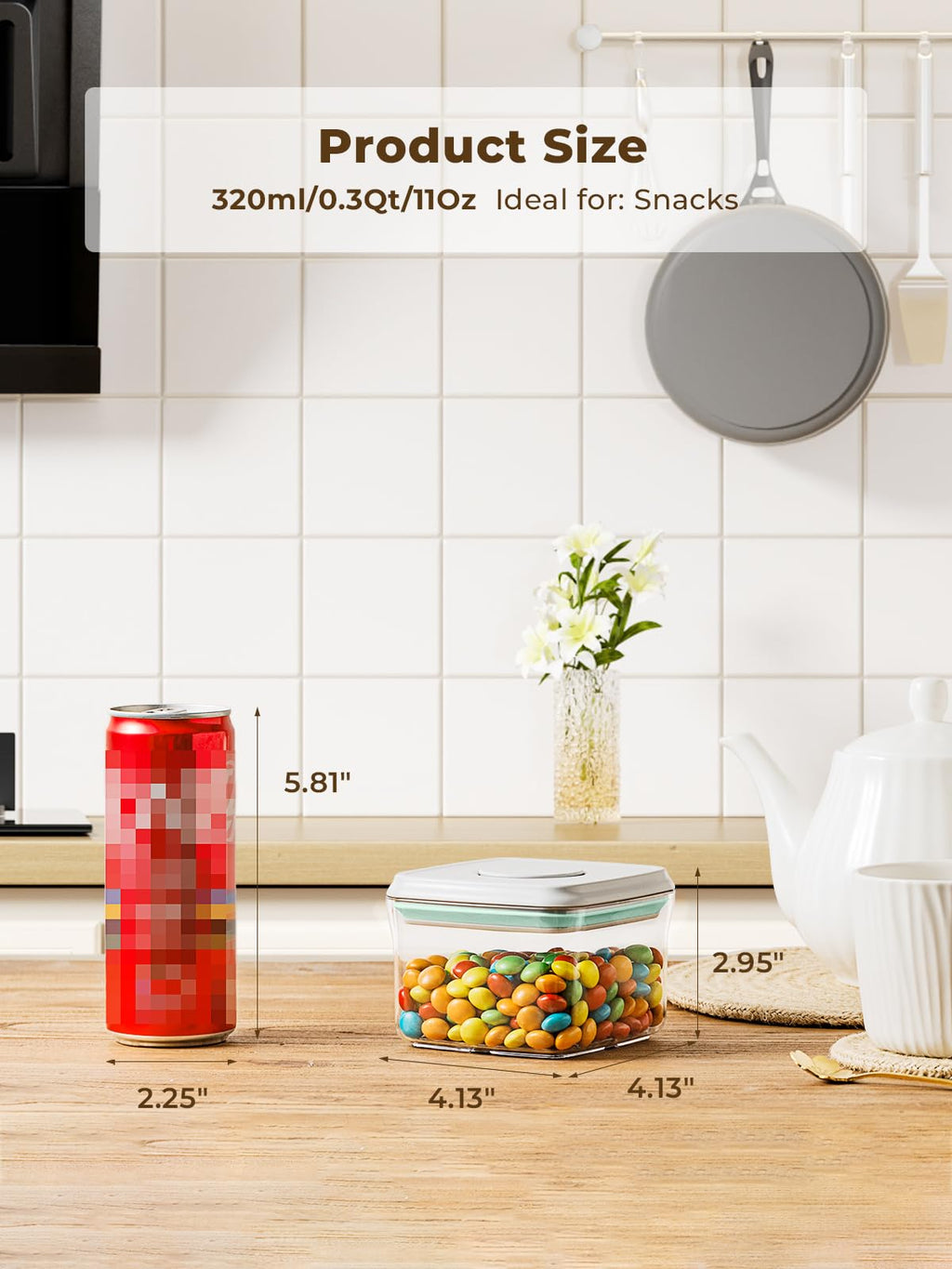 Tourdeus Food Storage Containers with Lid, Airtight Pantry Canisters