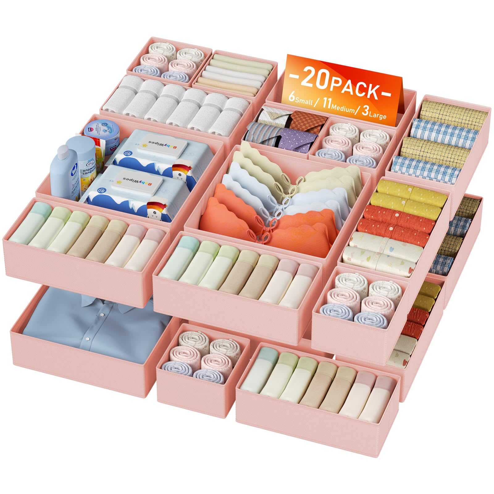 DIMJ Drawer Organizer Clothes