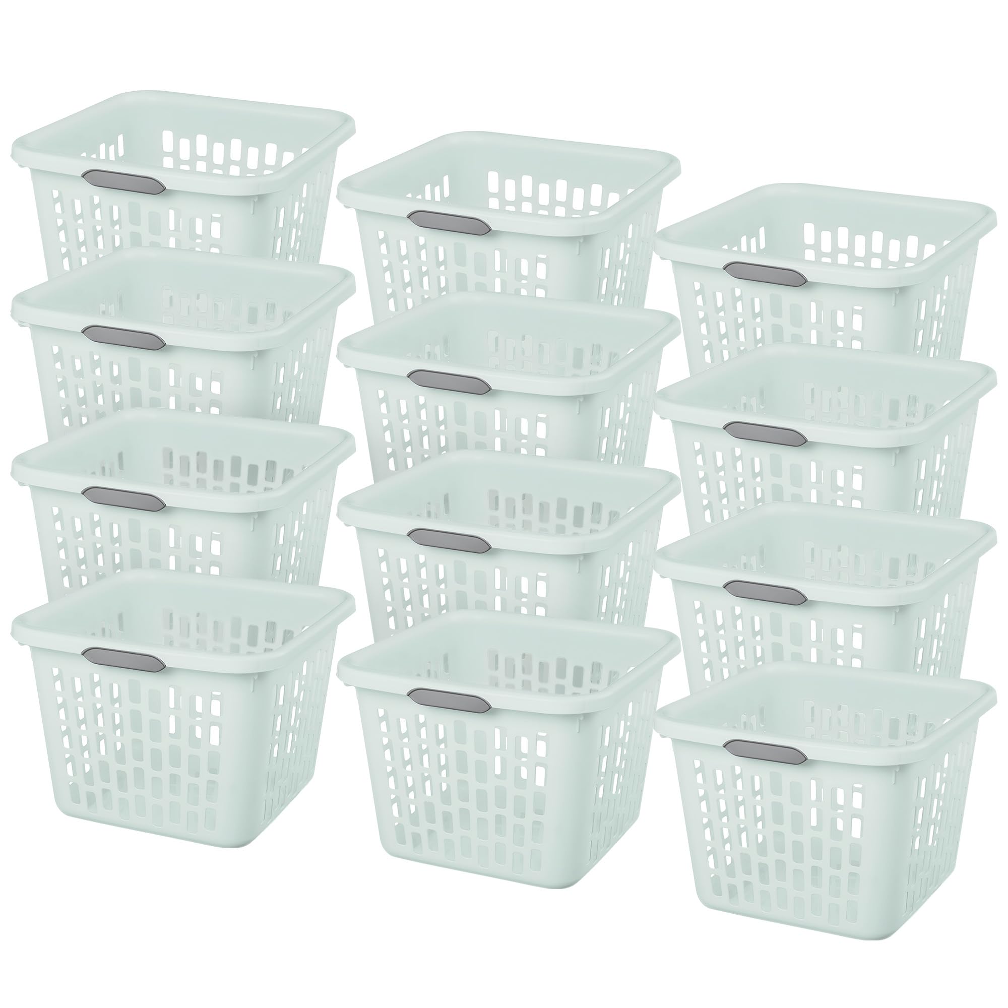 Sterilite Laundry Basket, Plastic Clothes Hamper, Large Square Bin with Comfort Grip Handles and Reinforced Rim