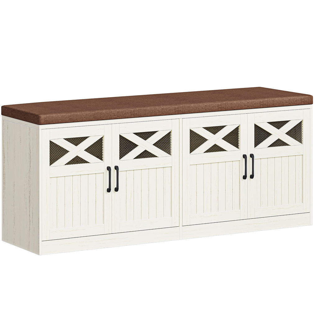 2 Tier Shoe Storage Bench with Cushion Seat