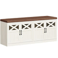 2 Tier Shoe Storage Bench with Cushion Seat
