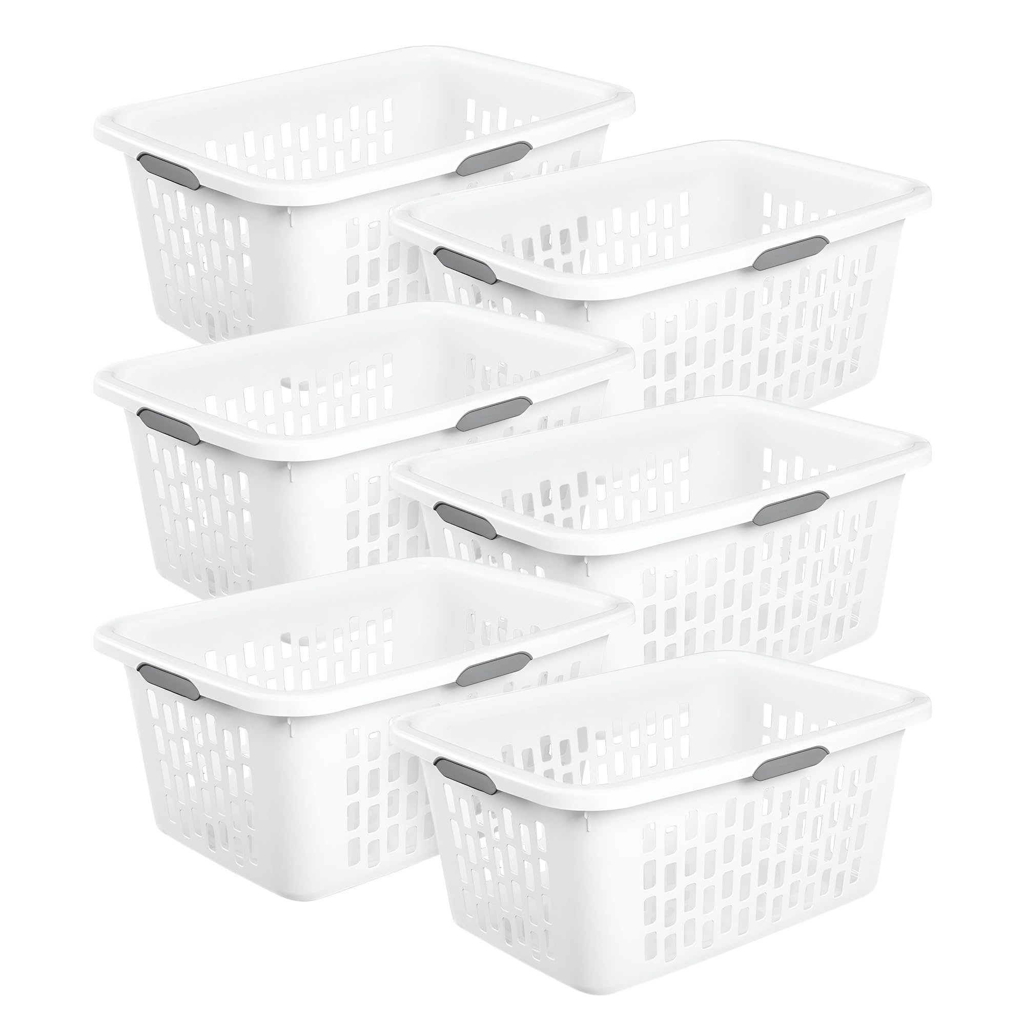 Sterilite Laundry Basket, Plastic Clothes Hamper, Large Square Bin with Comfort Grip Handles and Reinforced Rim