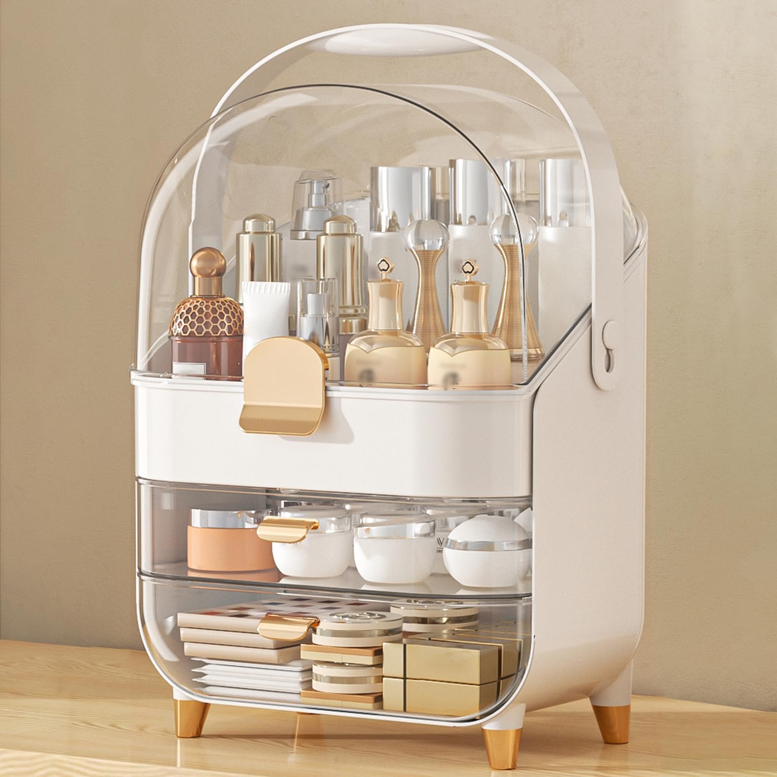 Makeup Organizer Countertop, Skincare Holder Bathroom Counter Organizer, Storage Box Cosmetic Display Cases, Teen Girl Gifts Make up Organizers